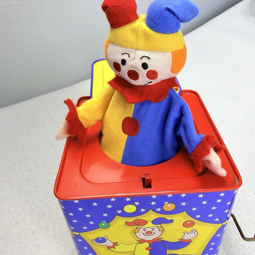 Schylling Jack in the Box Musical Tin Toy Plush Clown Wind-Up Pop Up Toy - Picture 11 of 12